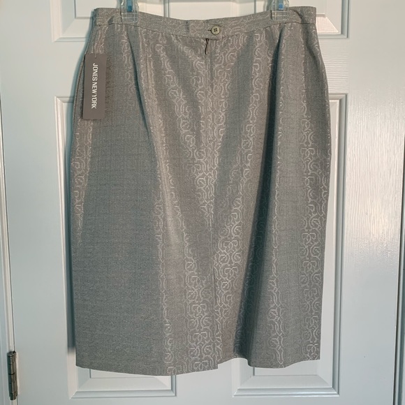 🟢 Toast of the Town Jones New York Suit Set Jacket Skirt New Made USA Taupe 14 - Picture 13 of 17